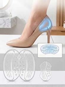 2PCS Ultra Soft Silicone Heel Pads, Anti-Chafing, Anti-Slip High Heel Shoes, Women's High Heels, Heel Pads, Suitable For Most Size Changes, Half Size Inserts, Change Half Size - Heel Grips - View 9