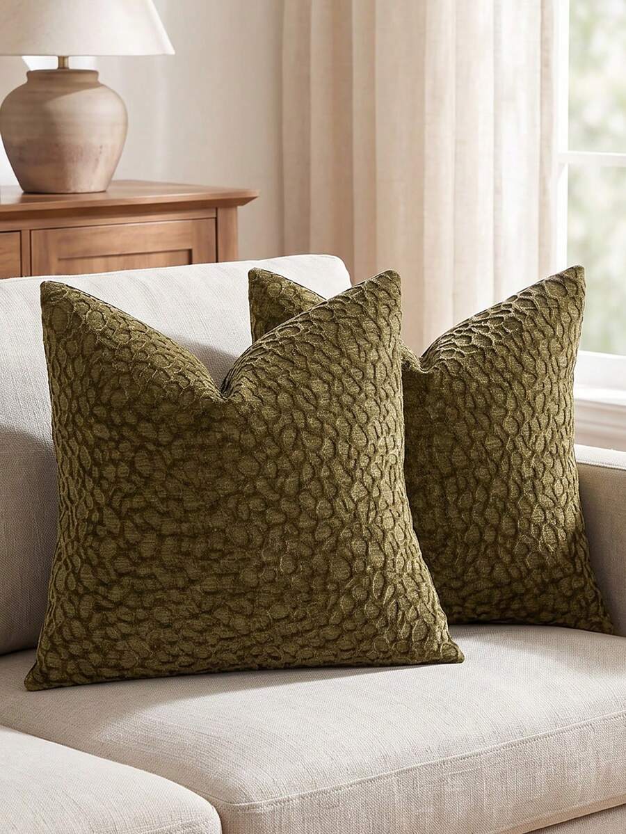 1 buah/2 buah (Tanpa Isian) Sarung Bantal Motif Melon, Sarung Bantal Chenille Tekstur Buah 3D yang Modis dan Nyaman Bergaya Retro, Cocok untuk Dekorasi Rumah Sehari-hari, Sofa, Tempat Tidur, Kamar Tidur, Hadiah, Dekorasi Liburan, Musim Semi, Musim Panas, Musim Gugur, Musim Dingin, Semua Musim - Olive Green - View 1