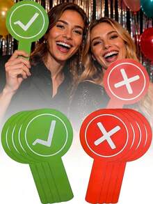 1/5/10pcs Classroom Response Handheld Paddles, Double-Sided PVC Correct & Incorrect/Up/Down/GO/STOP/YES/NO Answer Signs - Educational Teaching Tool For Student Engagement And Feedback (1 Design, One Side Red, One Side Green) Back To School - View 8