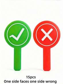 1/5/10pcs Classroom Response Handheld Paddles, Double-Sided PVC Correct & Incorrect/Up/Down/GO/STOP/YES/NO Answer Signs - Educational Teaching Tool For Student Engagement And Feedback (1 Design, One Side Red, One Side Green) Back To School - View 13