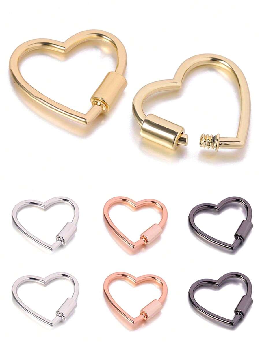 DIY Heart-Shaped Keychain, Key Ring With Screw Snap, Bag Charm, Keychain Accessory, DIY Accessories,Gift Suitable For Close Friend. - Multicolor - View 1
