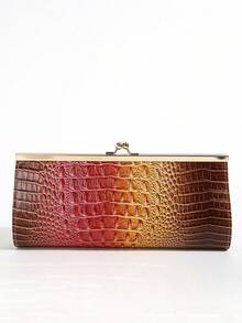 LJDCRFT Women's Fashion Crocodile-Textured Evening Bag, Kiss-Lock Frame Clutch, Suitable For Occasions Such As Balls, Weddings, And Cocktail Parties - Multicolor - View 6