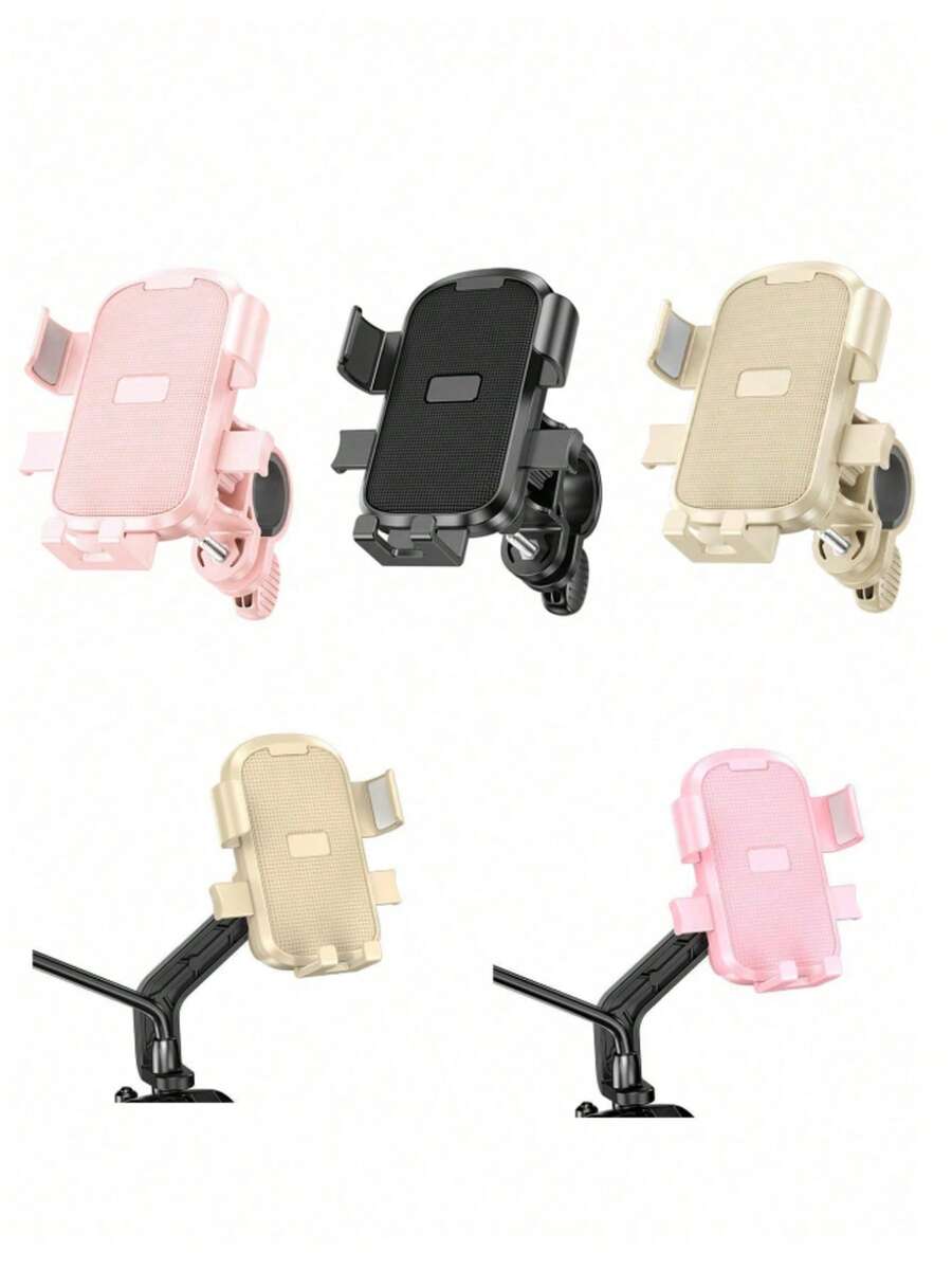 One-Click Auto-Locking Bike Phone Holder, Multi-Function Handlebar Phone Mount, Cycling Navigation Bracket, Anti-Shake Anti-Vibration, Easy Installation, Convenient Access, One-Click Locking, Suitable For Motorcycle/Electric Bike/Bicycle/Scooter, Phone Holder With Hook Bracket, Perfect Gift Choice - Multicolor - View 1