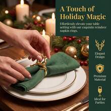 6pcs Exquisite Table Decor Gold And Silver Christmas Deer Napkin Rings - Gold - View 1