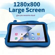 4GB RAM + 64GB ROM / 7 吋平板電腦 / 四核 1.3GHz / Android 13 MTK8321 / 1280x800 HD IPS 螢幕 / 2MP+5MP 相機 / 4000mAh 電池 / WiFi、家長控制、教育、遊戲 / ABS 塑料 + 矽膠，教育平板 - 藍色 - 查看 3