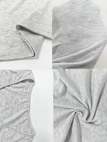 Fashion Women's Knitted Deep V-Neck Long Sleeve Top, Regular Fit, Suitable For Spring, Autumn And Winter, Medium Elasticity - Light Grey - View 9