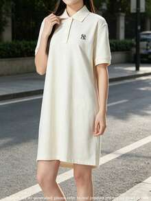 MLB Gaun Olahraga Kasual Nyaman Wanita PK OPS Basic 3FOPB0553-50CRS - Krim - View 1