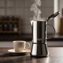 CAMRY Espresso Maker, Stovetop Espresso Pot, Coffee Percolator - Classic Design, Durable Construction, Compact - Silver - View 1