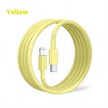 Tzlrxl USB-C 轉 Lightning 快充傳輸線，多色軟質耐用，高速數據傳輸 - 黃色 - 查看 10