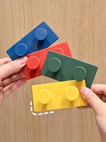 Home Wall Hooks, Building Block Style, Colorful Design, Strong Adhesive Backing, No-Drill Installation, Mark-Free And Aesthetic, High Load-Bearing And Stable Performance, Can Hang Coats, Scarves, Bags, Suitable For All Indoor Walls - View 4