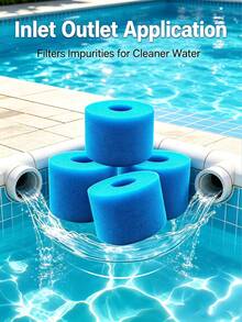Foam Pool Filter, 6pcs S1 Type Filter Sponges, Swimming Pool Filter Sponge, Foam Pool Filter, Reusable Pool Foam Filter, Suitable For Swimming Pools, Spas, Aquarium Sponge Filters (10.8*7.3cm) - Multicolor - View 4