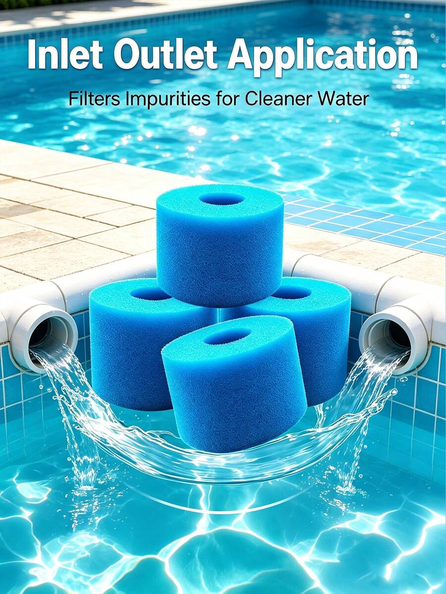 Filter Busa Kolam Renang, 6 buah Spons Filter Tipe S1, Spons Filter Kolam Renang, Filter Busa Kolam Renang, Filter Busa Kolam yang Dapat Digunakan Kembali, Cocok untuk Kolam Renang, Spa, Filter Spons Akuarium (10,8*7,3 cm) - beraneka warna - View 1