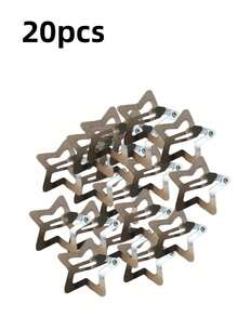 20pcs Women's Y2K Silver BB Hair Clips, Original Metal Spring Clips, Street Style Bangs Clips, Celebrity Inspired Daily Hair Accessories - Silver Star Clip - View 15