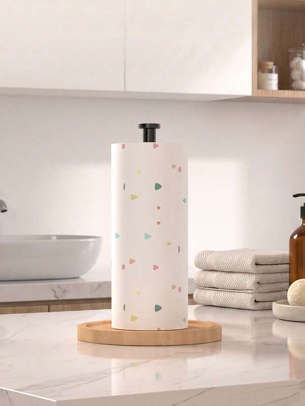 Wooden Base Paper Towel Holder, Suitable For Kitchen Countertop, Vertical Kitchen Paper Towel Roll Holder, Suitable For Bathroom Countertop, Freestanding Paper Towel Dispenser, Suitable For Large Paper Towel Rolls, Freestanding Paper Towel Dispenser, Kitchen Countertop Paper Towel Organizer.