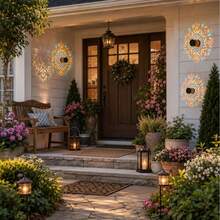 Solar Mandala Pattern Projection LED Wall Light, 1/2pcs Outdoor Solar Decorative Light With Switch And Ni-MH Rechargeable Battery, Waterproof Landscape Light For Yard, Patio, Stairs, Holiday Party Decoration - Outdoor Projector Light - View 5