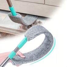 1 Set Extendable Mop With Adjustable Long Handle, Random Brush Head Style, Includes 4 Replaceable Cleaning Cloths, Suitable For Deep Cleaning Under Bed, Sofa Crevices, Dust-Free Home Cleaning Tool, Furniture Base Duster - Multiple Styles - View 2