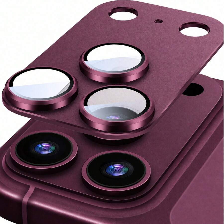 CASECOPS 1PC Camera Lens Protector Compatible With Iphone 18 Pro Max/18 Pro, Not Fragile, Strong Adsorption, Suitable For Phone Cases, Metal Tempered Glass Rear Camera Screen Protector, Orange