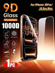 1pc Tempered Glass HD Screen Protector, Full Coverage Design, Compatible With IPhone 17 Pro Max/17 Air/17E/16 Pro Max/16E/15 Pro Max/15 Plus/14 Pro Max/13 Mini/12 Mini/11 Pro Max/Xs Max And More - Clear - View 1