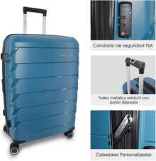 KENNETH COLE NEW YORK LIBERTY Maleta 24", Rígida PP de alta resistencia, Ligera, Expandible, Ruedas Giratorias, Candado TSA (Negro) - Turquesa - Ver 2