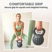 SPORTNOW Kettlebell, 10 Kg Kettle Bell With Non-Slip Handle For Home Gym Weight Lifting And Strength Training, Grey - Grey - View 5