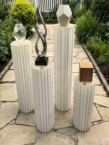 1/3/4pcs Elegant Foldable Roman Column Wedding Display Stand, Collapsible Cylindrical Paper Column For Birthday Party, Mall Party Decoration Prop - LMZ - View 5