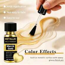6PCS/1PC Metallic Mica Powder, Brushed Bottle Of Mica Powder, Resin Dyes, Resin Color Pigments For Making Epoxy Resin, Clay, Jewelry, Candles, And Paints, Available In 20ml Six Colors. - Multicolor - View 6