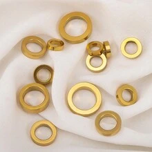 10 Buah Manik-Manik Spacer Bulat Pipih Lubang Besar dari Stainless Steel, Cocok untuk Kalung DIY, Gelang, Pembuatan Perhiasan, dan Aksesoris Manik-Manik - manik-manik pemisah baja tahan karat - View 7
