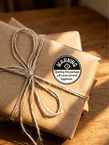 1 Roll Creative Funny Style Round Seal Stickers, Self-Adhesive Happy Reminder Labels, Suitable For Express Packages, Gift Boxes, Envelopes Sealing And Decoration - One Size Fits All - View 9