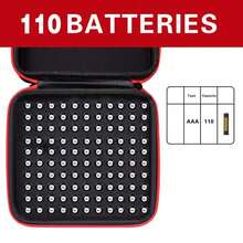 Battery Organizer Storage Case, Holder For 80AA AAA Batteries, EVA Hard Shell Waterproof Shockproof Dustproof Portable Carrying Case For Home & Travel - View 12
