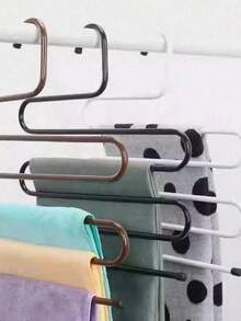 1/3pcs S-Shaped Stainless Steel Hangers - Non-Slip Space-Saving, Can Store Pants, Jeans And Scarves, Closet Storage Solution, Home Organization Essential - Multicolor - View 6