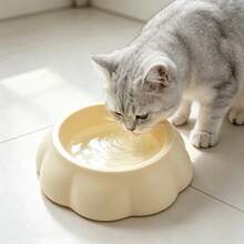 1pc Thick Anti-Tip Non-Slip Single Pet Bowl, Macaron Cute Cat & Dog Food Bowl, Cream Color - 100ml - View 8