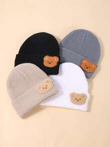 Autumn/Winter Baby Warm Beanie Hat, Children's Knitted Woolen Cap, Baby Warm Knitted Hat - 1PC - View 1