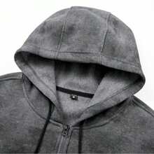 Áo khoác hoodie kéo khóa nam phong cách streetwear, áo nỉ xám kéo khóa toàn thân có túi kangaroo, chất vải mềm phù hợp cho phiêu lưu ngoài trời, tập gym và mặc hàng ngày - Xám - Xem 5