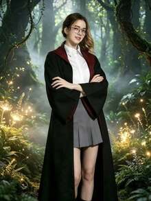 1PC Academy Style Wizard Headmaster Magic Robe Stage Performance Costume, Unisex, Suitable For Ball Party Wear, COSPLAY Role Play Outfit,Halloween - Multicolor - View 3