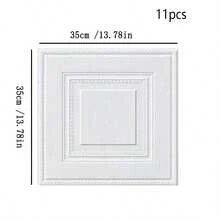 11/31/51pcs Self-Adhesive 3D Textured Wallpaper, Bedroom Ceiling Living Room TV Background Wall Decor Stickers - Square - View 10