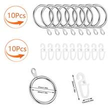 20/60/100pcs (10 Metal Rings & 10 Plastic Hooks / 30 Metal Rings & 30 Plastic Hooks / 50 Metal Rings & 50 Plastic Hooks) With Plastic Hooks Metal Curtain Rings Hanging Rings And Curtain Hooks Window Shower Rings, 30mm/1.18in Diameter (Black, Silver) - Multicolor - View 13