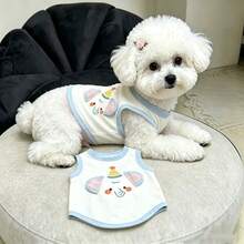1PC Cute Pet Tank Top Soft Breathable Dog/Cat Cartoon 3D Elephant Ear Sleeveless T-Shirt Suitable For Spring And Summer Teddy Poodle And Other Small And Medium Sized Pet Clothes - White - View 5