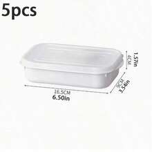 10pcs Reusable Food Storage Containers, 5 Containers + 5 Lids, Refrigerator Storage Boxes, Freezer Food Storage Boxes With Lids, Stackable, Fresh-Keeping Boxes, Meat Freezer Boxes, Fruit Fresh-Keeping Boxes, Lunch Boxes - White - View 8