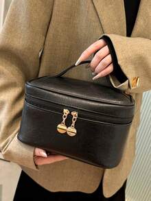 Cartoon Pattern Makeup Bag With Zipper - Black - View 6