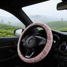 A Winter Warm Hand Faux Mink Plush Fabric Simulated Long Plush Leopard Print Car Steering Wheel Cover Without Inner Ring Suitable For 14.5-15 Inch Car Interior Accessories - A - View 6