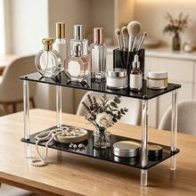 Étagère de rangement en acrylique pour bureau, organisateur à plusieurs niveaux pour livres & dossiers, support d'affichage de comptoir pour cosmétiques et parfums - Multicolore - Voir 4