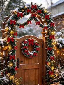 13pcs Christmas Ribbon Garland Set, With Red/Gold Bows, 78.74 Inch Christmas Ribbon, Hanging Decoration Tassels, DIY Indoor/Outdoor Decoration, Suitable For Holiday Party Decoration, Christmas Tree Decoration, Fireplace Decoration - Multiple Styles - View 5