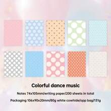 Frosted Polka Dot Series Round Dot Memo Pad 200 Sheets Style Polka Dot Planner Background Decoration Message Paper - one-size - View 17