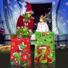 The Grinch Quirky The Party Gift Flat Pouch, The Sticker Candy Storage Organizer, Holiday Party Favor Packaging, Suitable For Party Organizers For Holiday Gift Distribution And Storage - A - View 9