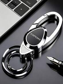 1pc Customized Name & Text Anti-Loss Keychain, Personalized Metal Key Chain With Custom Engraved Text - Classic Car Keychain - Ideal Gift | Customized Text Accessory Metal Key Chain, Best Gift For Father, Boyfriend, Male Friends, Highly Commemorative - Silver - View 2