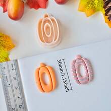 Various Pumpkin Polymer Clay Cutter For Earrings & Jewelry Making, Pumpkin Designed Soft Pottery Clay Molds For Pendant & Necklace Decoration Making - Beige - View 19