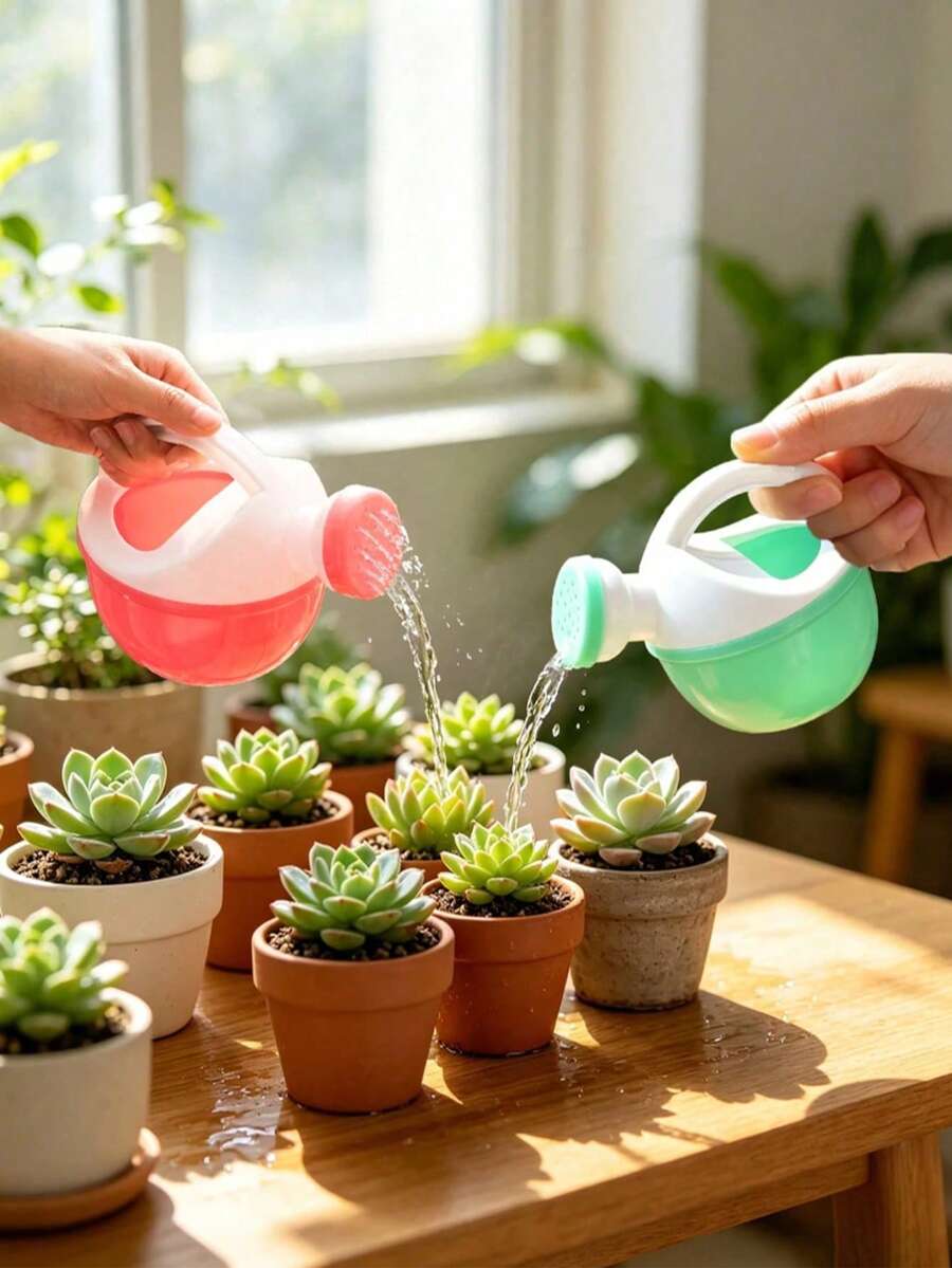 1pc Mini Plastic Watering Can, Ergonomic Handle, Suitable For Indoor And Outdoor Plants, Gardening Plant Care, Bathtub Swimming Pool Beach Kids Accessories (Random Color)