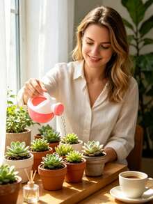 1pc Mini Plastic Watering Can, Ergonomic Handle, Suitable For Indoor And Outdoor Plants, Gardening Plant Care, Bathtub Swimming Pool Beach Kids Accessories (Random Color) - Multicolor - View 6
