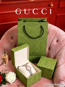 GUCCI 綠色手錶禮盒附圖案禮品袋，中性包裝盒，適合生日、節日與手錶店，僅空盒 - 綠色 - 查看 7