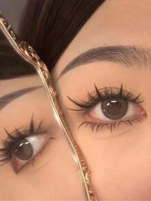 80PCS Glue Free Cartoon False Eyelashes, Natural And Lightweight, Single Cluster Segmented Eyelashes, Suitable For Beginners, Suitable For All Places, Eyelashes, False Eyelashes, Glue Free Eyelashes - C - View 4
